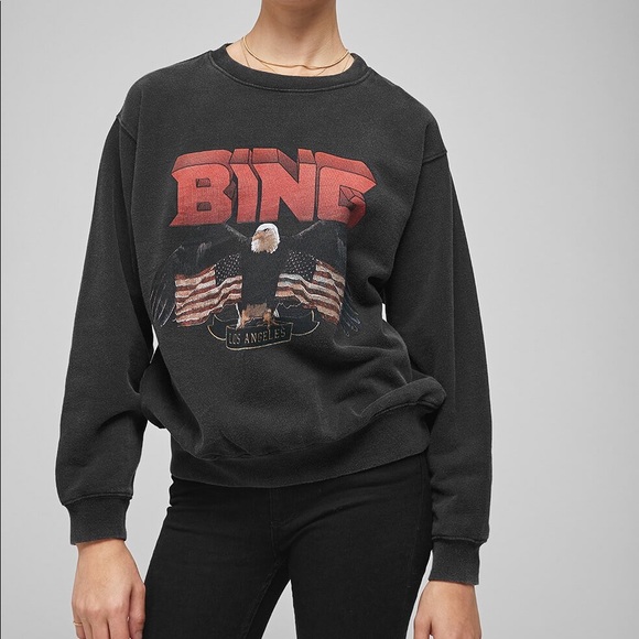 anine bing vintage sweatshirt black